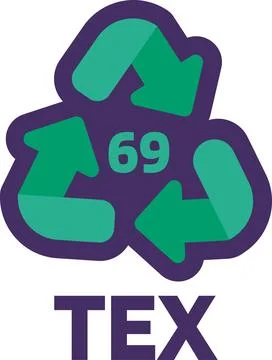Caution Marking Recycling TEX Industrial Code 69 Illustrazione stock