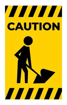 Caution Men At Work Symbol Sign Isolate on White Background,Vector Illustrati Illustrazione stock