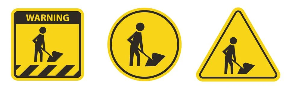 Caution Men At Work Symbol Sign Isolate on White Background,Vector Illustrati Illustrazione stock