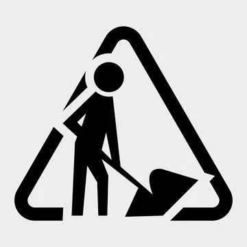 Caution Men At Work Symbol Sign Isolate on White Background,Vector Illustrati Illustrazione stock
