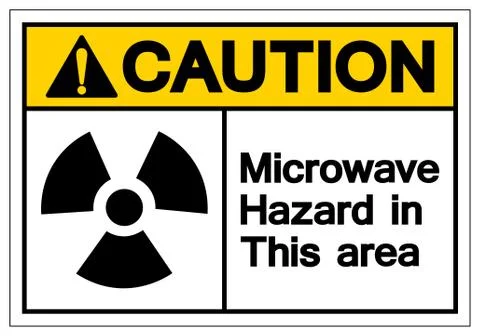 Caution Microwave Hazard In This Area Symbol Sign, Vector Illustration, Isola Stock Illustration