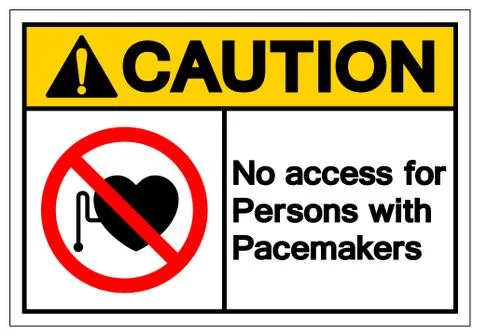 Caution No Access For Persons With Pacemaker Symbol Sign ,Vector Illustration Stock Illustration