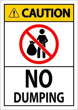 Caution No Dumping Sign Stock Illustration