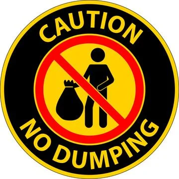 Caution No Dumping Sign Stock Illustration