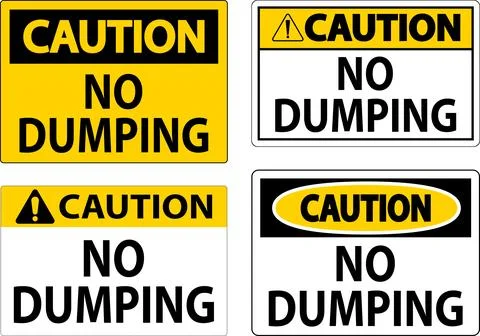 Caution No Dumping Sign Stock Illustration