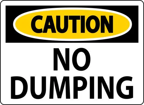 Caution No Dumping Sign Stock Illustration