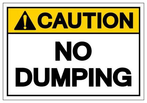 Caution No Dumping Symbol Sign, Vector Illustration, Isolate On White Backgro Stock Illustration