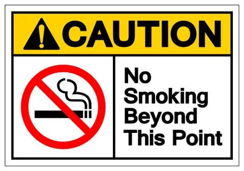 Caution No Smoking Beyond This Point Symbol Sign, Vector Illustration, Isolat Stock Illustration