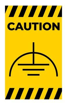 Caution Noiseless Earth Clean Ground Symbol Sign On White Background Stock Illustration