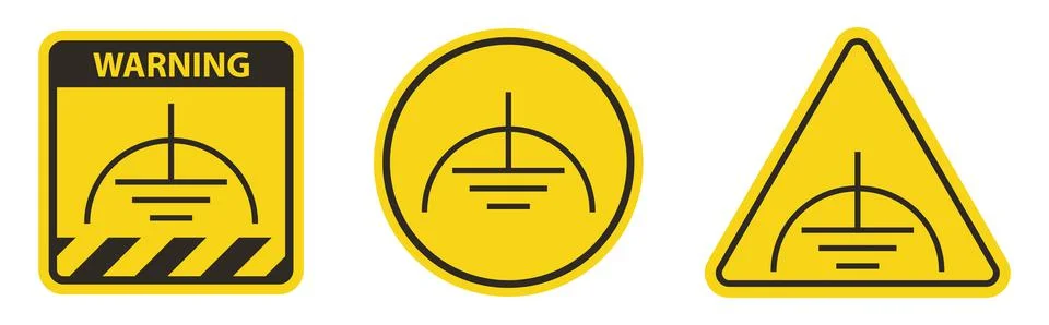 Caution Noiseless Earth Clean Ground Symbol Sign On White Background Stock Illustration