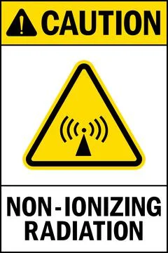 Caution non-ionizing radiation warning sign. Stock Illustration