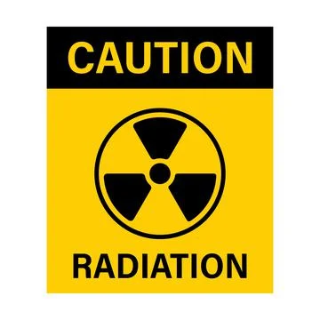 Caution nuclear radiation warning icon vector radioactive symbol atomic sign Stock Illustration