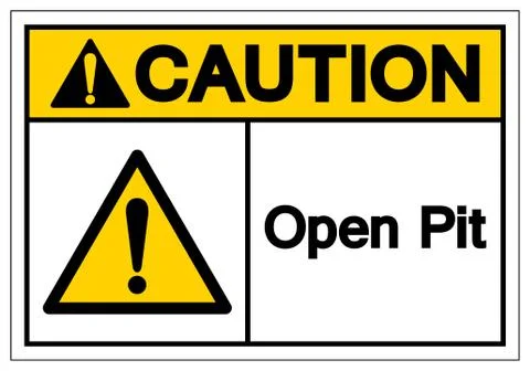 Caution Open Pit Symbol Sign, Vector Illustration, Isolate On White Backgroun Stock Illustration