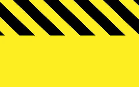 Caution or warning in black and yellow stripes with yellow part Stock Photos