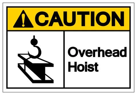 Caution Overhead Hoist Symbol Sign ,Vector Illustration, Isolate On White Bac Stock Illustration