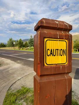 Caution on the path Stock Photos