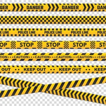Caution perimeter stripes. Isolated black and yellow police line do not cro.. Stock Illustration
