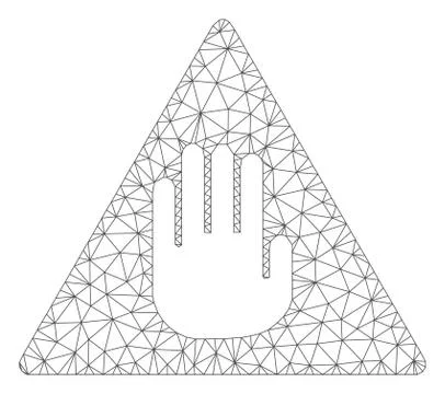 Caution Polygonal Frame Vector Mesh Illustration イラスト素材