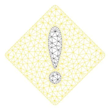 Caution Polygonal Frame Vector Mesh Illustration イラスト素材