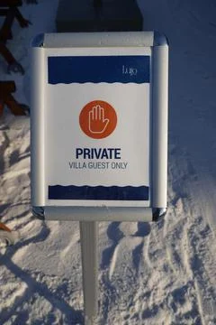Caution - Private guests only, on the white sand in Lux hotel 写真素材