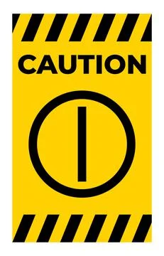 Caution On Off Push-Button Symbol Sign On White Background Stock Illustration