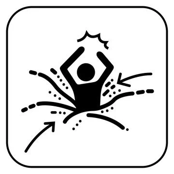 Caution quicksand vector icon Stock Illustration