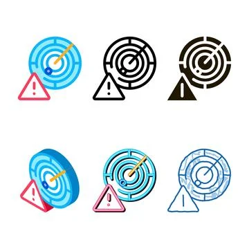 Caution radar icon designs vector outline 스톡 일러스트
