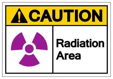 Caution Radiation Area Symbol Sign,Vector Illustration, Isolate On White Back Stock Illustration