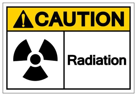 Caution Radiation Symbol Sign, Vector Illustration, Isolate On White Backgrou Stock Illustration
