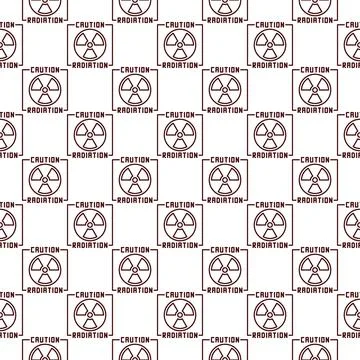 Caution Radiation vector Radiation Warning linear seamless pattern Illustrazione stock