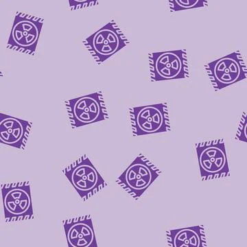 Caution radioactive pollution glyph vector seamless pattern Ilustración de archivo