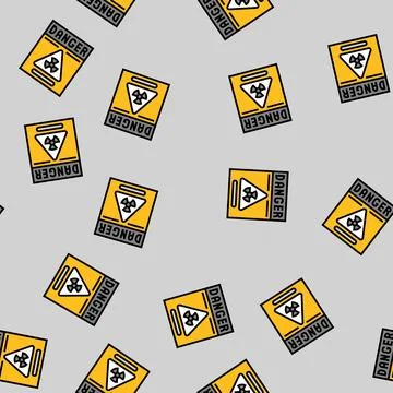 Caution radioactive pollution vector seamless pattern Ilustración de archivo