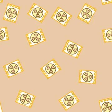 Caution radioactive pollution vector seamless pattern Illustrazione stock