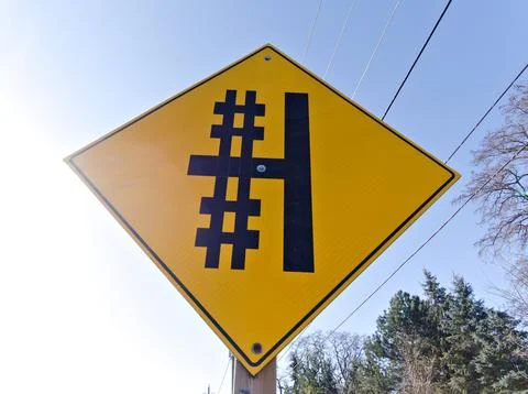 Caution railroad intersection ahead Stock Photos