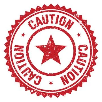 Caution red grunge round stamp. caution stamp Stock Illustration