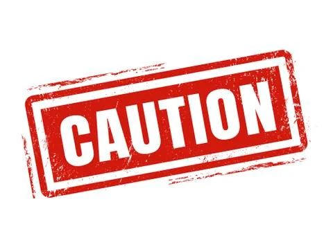 Caution red stamp style 스톡 일러스트