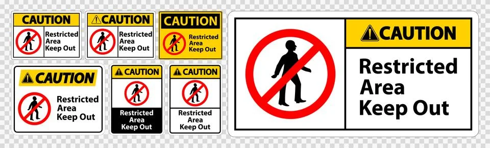 Caution Restricted Area Keep Out Symbol Sign Isolate on transparent Backgroun Stock Illustration