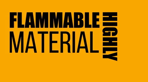 Caution risk of fire, highly flammable material. Stock Footage 49390764