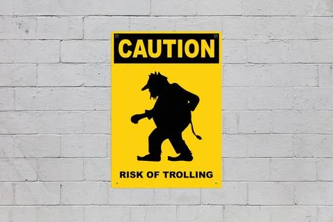 Caution, Risk of trolling - Sign Stock Photos