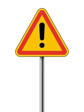Caution road sign with exclamation mark Stock Illustration