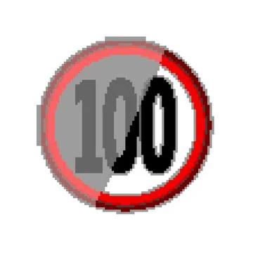 Caution road sign pixel art vector illustration Stock Illustration