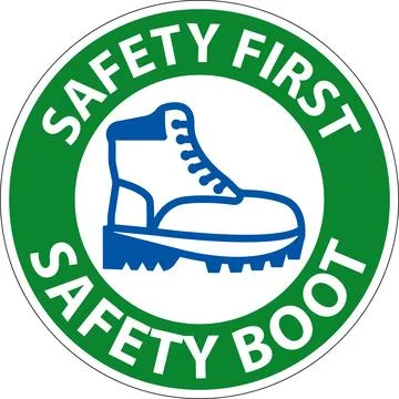Caution Safety Boot Sign for Workplace or Construction Area Stock Illustration