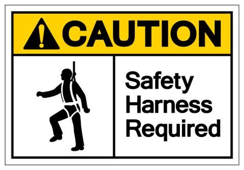 Caution Safety Harness Required Symbol Sign, Vector Illustration, Isolate On  Stock Illustration