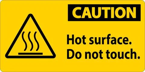 Caution Safety Label Hot Surface, Do Not Touch Stock Illustration
