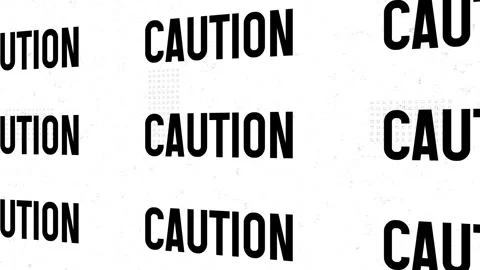 Caution scroll over glitch background Stock Footage 293795051