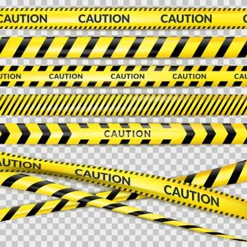 Caution security tape. Vector 3d realistic illustration of protective danger Stock Illustration