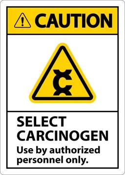 Caution Select Carcinogen Label On White Background Stock Illustration