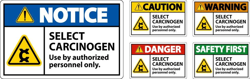 Caution Select Carcinogen Label On White Background Stock Illustration