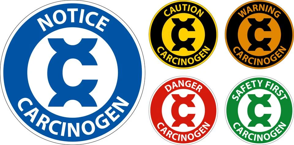 Caution Select Carcinogen Label On White Background Stock Illustration