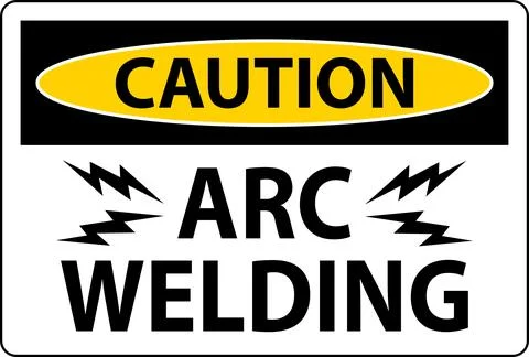 Caution Sign Arc Welding On White Background Stock Illustration